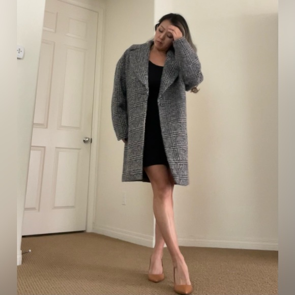 Theory Easy Town Navy Multi Plaid Wool Coat Jacket - Picture 7 of 15